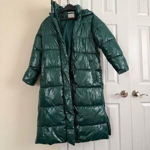 Target long puffer jacket, Water-Resistant, Dark Green women’s size medium